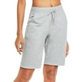thumbnail image 1 of BALEAF Women's Bermuda Shorts Cotton Long Shorts with Pockets Light Gray M, 1 of 7