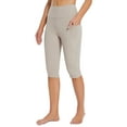 thumbnail image 1 of BALEAF Women's Capri Leggings Knee Length High Waisted Plus Size Yoga Casual Workout Exercise Capris with Pockets Beige L, 1 of 6
