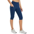 thumbnail image 1 of BALEAF Women's Capri Leggings Knee Length High Waisted Plus Size Yoga Casual Workout Exercise Capris with Pockets Blue XS, 1 of 7