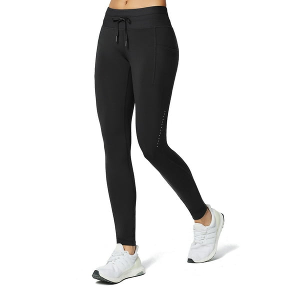 BALEAF Women's Fleece Lined High Waisted Petite Leggings Water Resistant Thermal Warm Tights Ski Hiking Petite Pants with Pockets 25" Black S