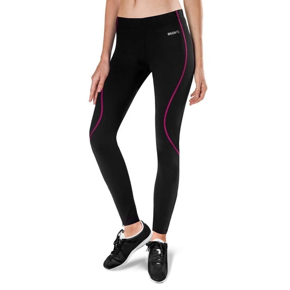 BALEAF Women's Fleece Lined Leggings Cold Weather Running Tights Winter Thermal Hiking Biking Cycling Pants Pink Line Size XXL