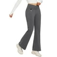 thumbnail image 1 of BALEAF Women's Fleece Lined Pants Water Resistant Crossover Flare Legging Winter Outdoor Thermal Bootcut High Waist Waterproof Hiking Dark Gray 2XL, 1 of 8