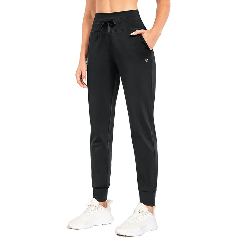  BALEAF Women's Fleece Lined Pants Joggers Water Resistant High  Waisted Sweatpants Zipper Pockets Running Black XXL : Clothing, Shoes &  Jewelry