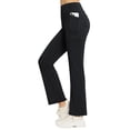 thumbnail image 1 of BALEAF Women's Fleece Lined Pants Yoga Pants Warm Thermal Winter High Waisted Straight Leg Leggings with 6 Pockets Black M, 1 of 7