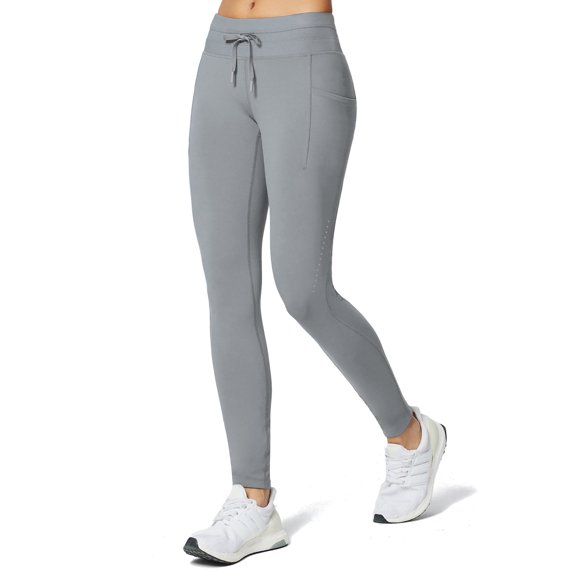 BALEAF Women's Fleece Lined Winter Petite Leggings Water Resistant Thermal Warm Tights High Waisted Ski Hiking Pants with Pockets 25" Gray L
