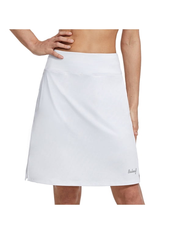 Women's Long Skorts With pocket Athletic Wear Ladies Shorts Golf Casual Skirt UV Protection White L