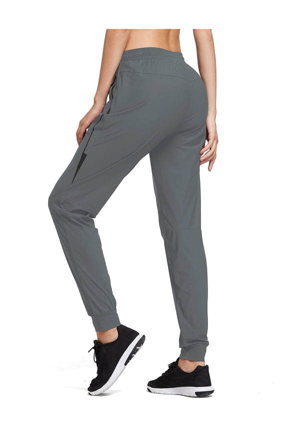 Women's Hiking Pants Joggers for Women Workout Athletic Golf Lightweight Outdoor Gym Fitness Tapered Quick Dry Zipper Pockets Slate Gray L