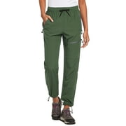 BALEAF Womens Hiking Pants Lightweight Quick Dry Water Resistant Cargo Pants 31 Inseam for All Seasons Army Green Size L