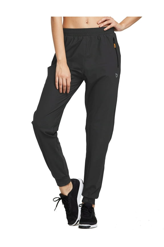 Women's Hiking Pants Quick Dry with Zipper Pockets Running Yoga Black Size XS