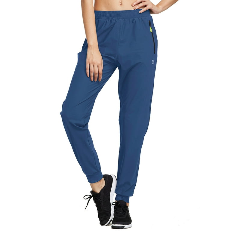 BALEAF Women's Hiking Pants Quick Dry with Zipper Pockets Running Yoga Blue  Size XL 