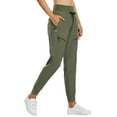 thumbnail image 1 of BALEAF Women's Joggers 28'' Lightweight Hiking Pants High Waist 5 Zipper Pockets Quick Dry Travel Athletic UPF50+ Rifle Green L, 1 of 7