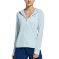 thumbnail image 1 of BALEAF Women's Long Sleeve Workout Shirts Lightweight Zip Up Hoodies Jackets SPF UPF 50 UV Sun Protection Quick Dry Light Blue M, 1 of 6