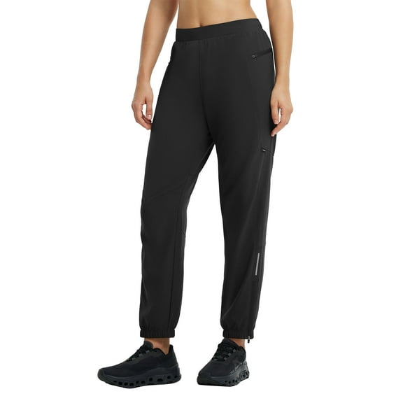 BALEAF Women's Mountain Bike Pants Cycling Water Resistant Quick Dry Pockets MTB Bicycle Hiking Ankle Zipper Black L