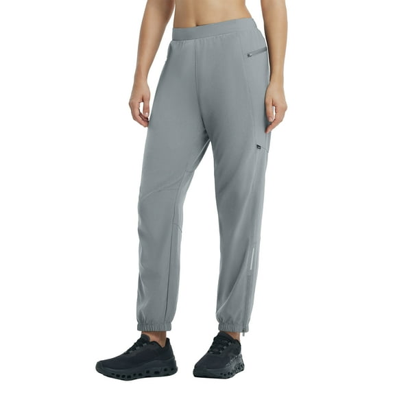 BALEAF Women's Mountain Bike Pants Cycling Water Resistant Quick Dry Pockets MTB Bicycle Hiking Ankle Zipper Dark Gray M