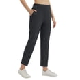 thumbnail image 1 of BALEAF Women's Pants with Pockets Belt Loops High Waisted Golf Travel Business Casual Dressy Slacks Stretch UPF 50+ Black L, 1 of 7