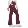 thumbnail image 1 of BALEAF Women's Petite Fleece Lined Pants Winter Thermal Warm Yoga Flare Leggings 27" Snow Pants Wine Red S, 1 of 7