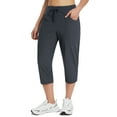thumbnail image 1 of BALEAF Women's Plus Size Active Yoga Lounge Capri Walking Crop Pants with Pockets Gray M, 1 of 6