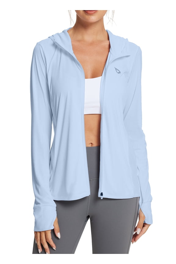 Women's SPF Jacket Sun Shirt UV Protection Hoodie Zip Up Long Sleeve Hooded Summer Clothing Running Hiking Kentucky Blue M