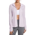 thumbnail image 1 of BALEAF Women's SPF Jacket Sun Shirt UV Protection Hoodie Zip Up Long Sleeve Hooded Summer Clothing Running Hiking Pastel purple 2XL, 1 of 7