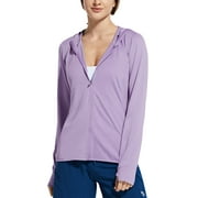 BALEAF Women's SPF UPF 50+ Sun Protection Long Sleeve Shirts Lightweight Hoodie Jackets Outdoor Hiking Fishing Purple S