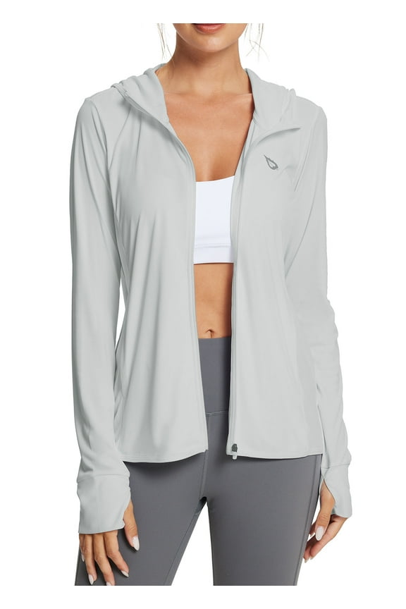 Women's Shirt Lightweight Jacket Quickly Dry Moisture Wicking Sunscreen Sun Protection with Pockets Outdoor Hiking Performance Gray S