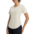 thumbnail image 1 of BALEAF Women's Short Sleeve Shirts UPF 50+ Sun Shirt V Neck UV Protection Workout Moisture Wicking Quick Dry Lightweight Light Brown L, 1 of 7