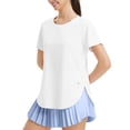 thumbnail image 1 of BALEAF Women's Short Sleeve Workout Tops Athletic Running Shirts Quick Dry T-Shirts Loose Fit Gym Yoga Tee UPF 50+ White L, 1 of 7