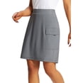 thumbnail image 1 of BALEAF Women's Skorts Skirts Hiking Cargo Skorts Pockets 19" Knee Length Long Athletic Quick Dry Skirts UPF 50 Dark Gray S, 1 of 7