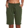 thumbnail image 1 of BALEAF Women's Sweat Shorts Long Cotton Bermuda Basketball Summer Casual Workout Walking Drawstring Shorts with Pockets Olive L, 1 of 6