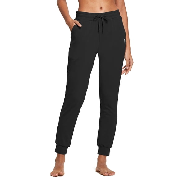 BALEAF Women's Sweatpants Joggers Cotton Yoga Lounge Sweat Pants Casual Running Tapered Pants with Pockets Black Size XS