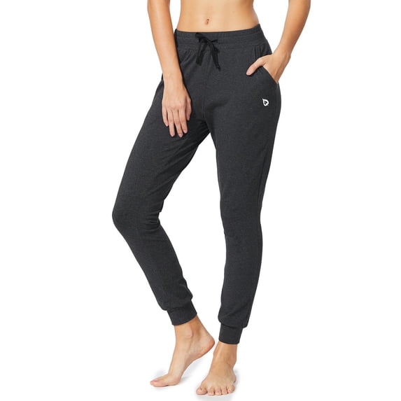 BALEAF Women's Sweatpants Joggers Cotton Yoga Lounge Sweat Pants Casual Running Tapered Pants with Pockets Charcoal Size XL