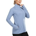 thumbnail image 1 of BALEAF Women's UPF 50+ Sun Shirts Long Sleeve Zip Pockets Lightweight Full Zip Outdoor Jackets Blue Size XL, 1 of 6