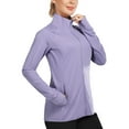thumbnail image 1 of BALEAF Women's UPF 50+ Sun Shirts Long Sleeve Zip Pockets Lightweight Full Zip Outdoor Jackets Purple Size XL, 1 of 6