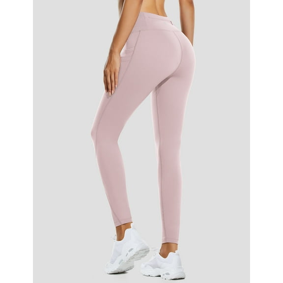 BALEAF Women's Winter Leggings Fleece Lined Waterproof Thermal Hiking Pants Warm Tights Running Gear Cold Weather Light Purple M