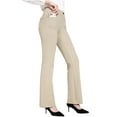 thumbnail image 1 of BALEAF Women's Yoga Dress Pants Bootcut Stretchy Work Slacks Business Casual Pull on Trousers with Pockets 29" Beige S, 1 of 6