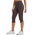 thumbnail image 1 of BALEAF Womens High Waisted Capri Leggings with Pockets Tummy Control Yoga Gym Pants Dark Brown XXXL, 1 of 6