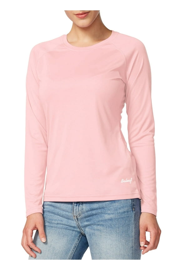 Womens Shirts Long Sleeve Tops UPF 50+ Sun Protection Shirts SPF UV Quick Dry Lightweight T-Shirt Outdoor Hiking Runing Fishing Pink Size M