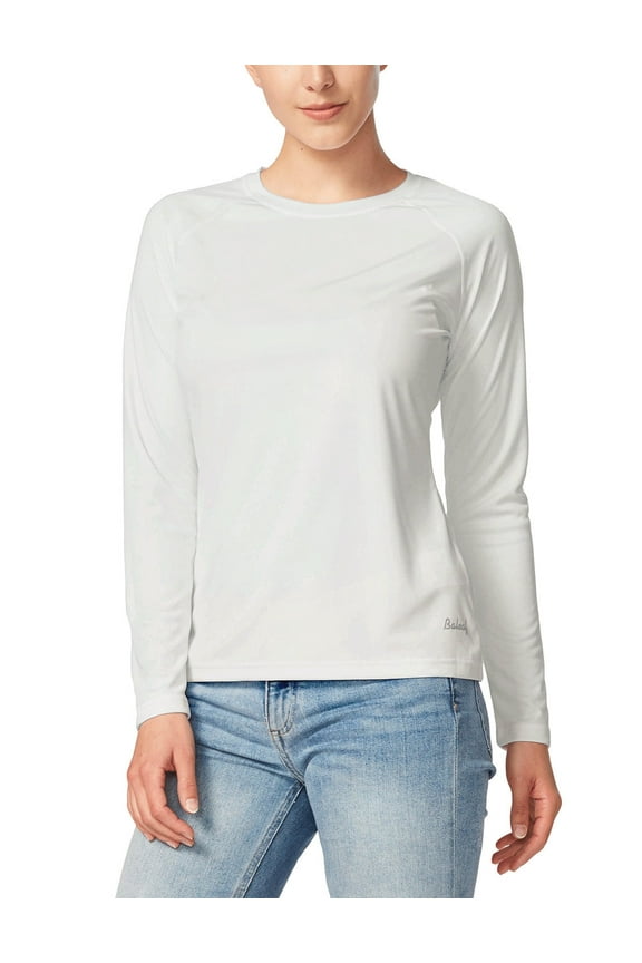 Womens Shirts Long Sleeve Tops UPF 50+ Sun Protection Shirts SPF UV Quick Dry Lightweight T-Shirt Outdoor Hiking Runing Fishing White Size L
