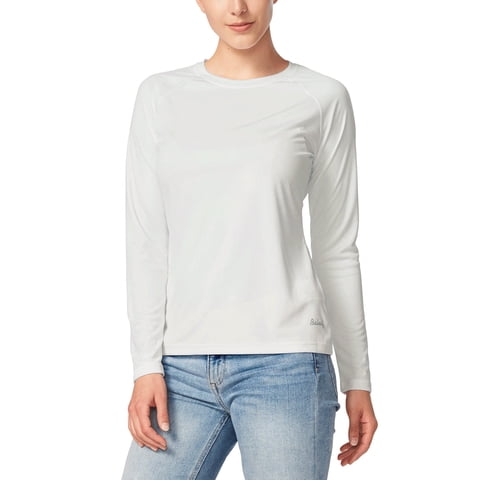 Womens Shirts Long Sleeve Tops UPF 50+ Sun Protection Shirts SPF UV Quick Dry Lightweight T-Shirt Outdoor Hiking Runing Fishing White Size XL