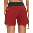 thumbnail image 1 of BALEAF Womens Shorts 5 Inches Quick Dry Running Gym Workout Active Wear with Zipper Pocket Red XXXL, 1 of 6