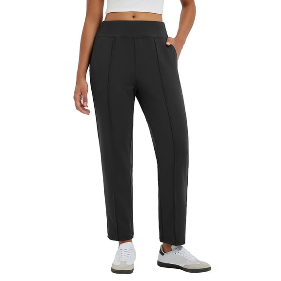 BALEAF Womens Travel Pants Stretch Ankle Golf Pants with Pockets Comfy Petite Business Casual Dressy Work Slacks Black M