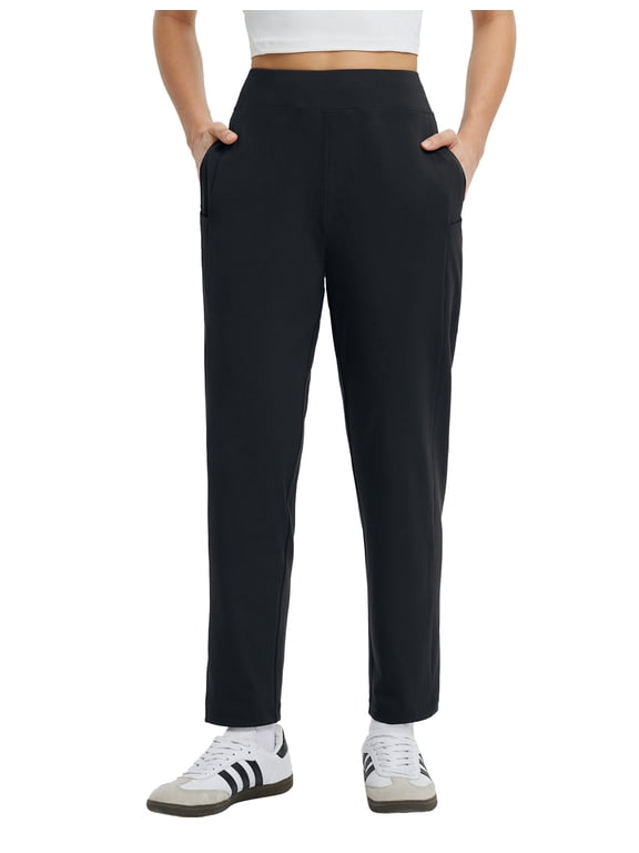 Womens Travel Pants with 6 pockets Work Lightweight Stretch Ankle Petite Dressy Casual Golf Busniess Slacks Black XL