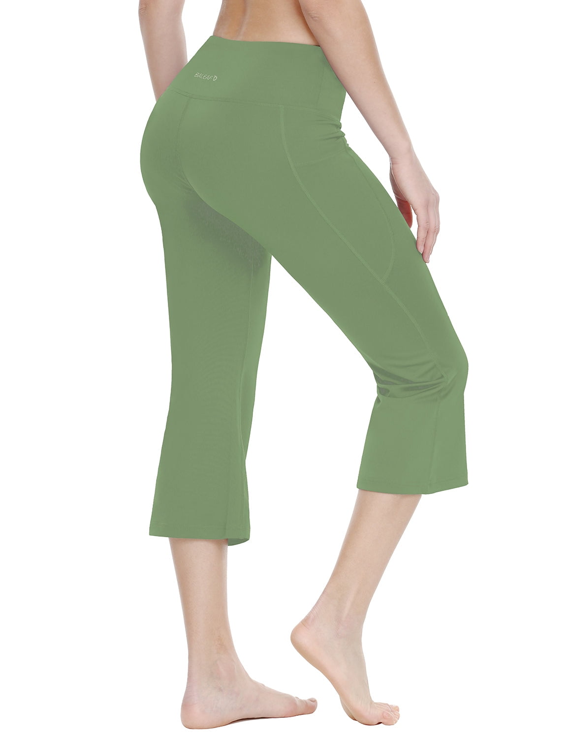 BALEAF Yoga Workout Capris for Women Lounge Flare Pants Casual