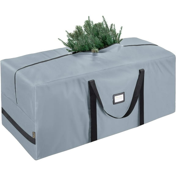 BALEINE 9 ft Christmas Tree Storage Bag, Heavy Duty 900D Oxford Fabric with Reinforced Handles and Dual Zippers Wide Opening, Extra Large Container for Trees (Grey)