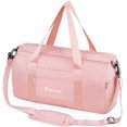 thumbnail image 1 of BALEINE Gym Bag for Women and Men, Small Duffel Bag for Sports, Gyms and Weekend Getaway, Waterproof Dufflebag with Shoe and Wet Clothes Compartments, Lightweight Carryon Gymbag (Pink), 1 of 7