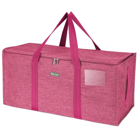 BALEINE XL Storage Tote with Zippers & Handles, Oxford Fabric Moving Bag, Red