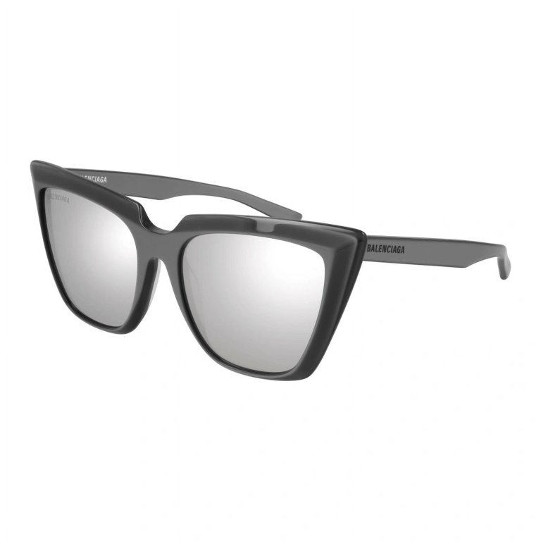 未使用級　バレンシアガ BB0046S キャットアイ　サングラス　ユニセックス BALENCIAGA BB0046S 006 Silver Cat Eye Women's Sunglasses 55