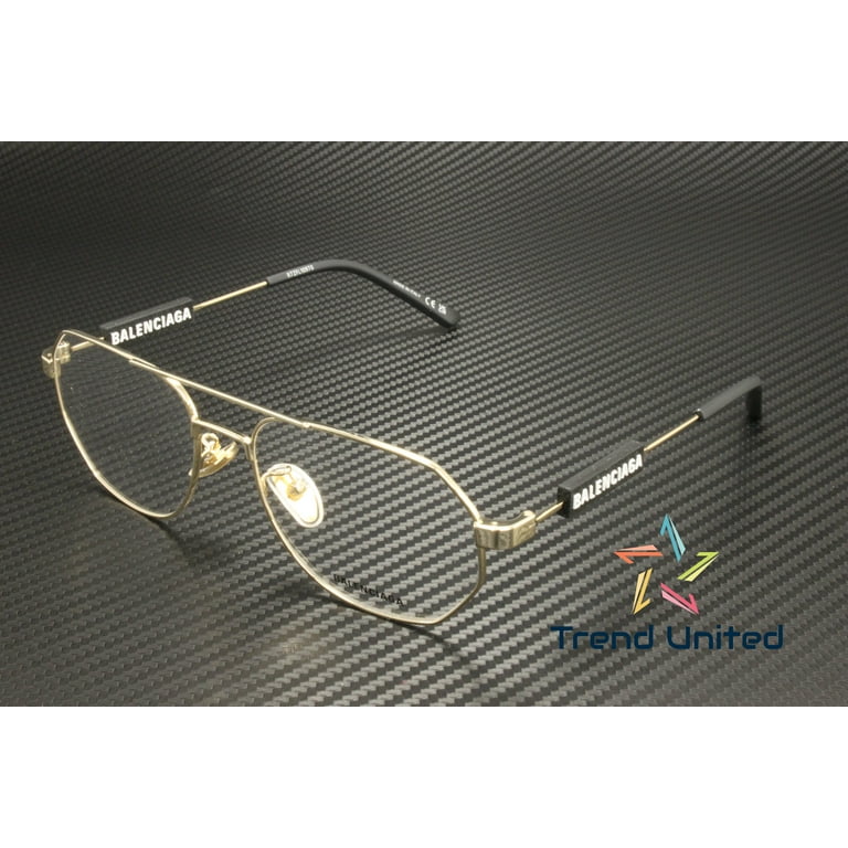 BALENCIAGA BB0117O 003 Navigator Gold Demo Lens 57 m Unisex