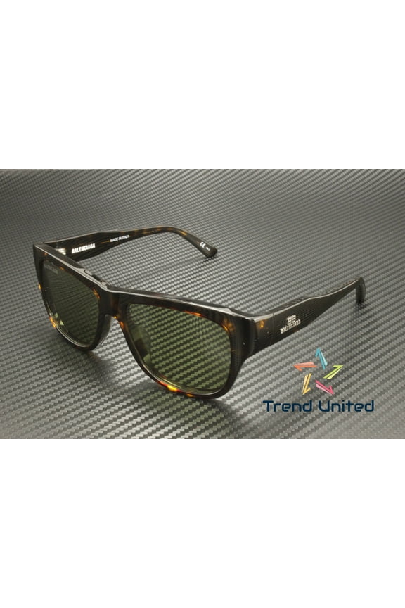 BB0211S 002 Rectangular Squared Havana Green 56 mm Men's Sunglasses