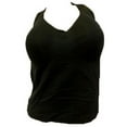 thumbnail image 1 of BALI 3008 No Poke Shaping Halter Cami Top Built In Underwire Bra (38DD, Black), 1 of 1